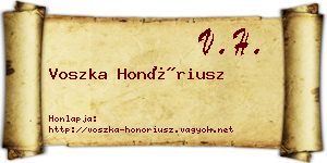 Voszka Honóriusz névjegykártya